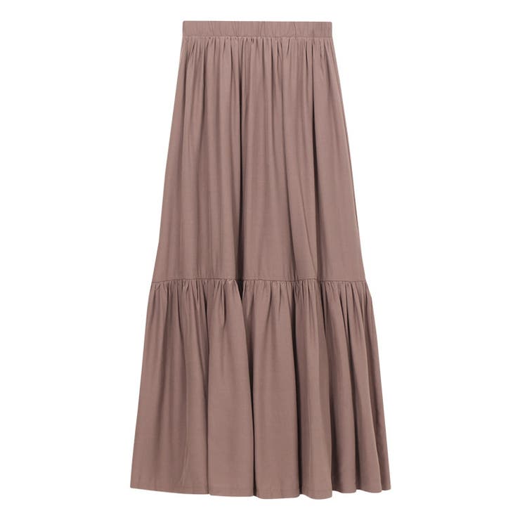モカピンク | ギャザー切り替えロングスカート ロングスカート ギャザースカート ロング丈 | Pierrot
