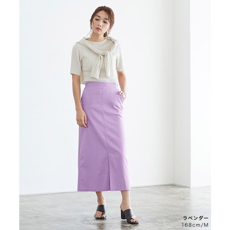 アナイ リネンポリフラワーフレアスカート ロングスカート リネン