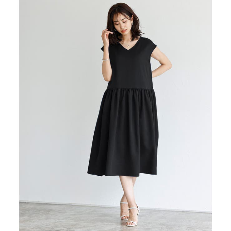 ローウエスト切り替えワンピース ワンピース ローウエスト[品番