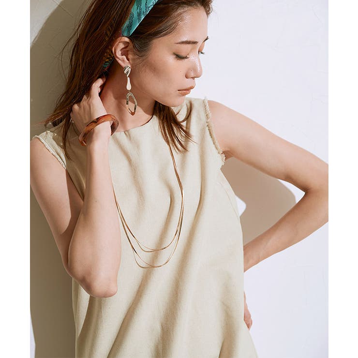 麻混ロングワンピース ワンピース ノースリーブ 麻混 リネン ロング丈