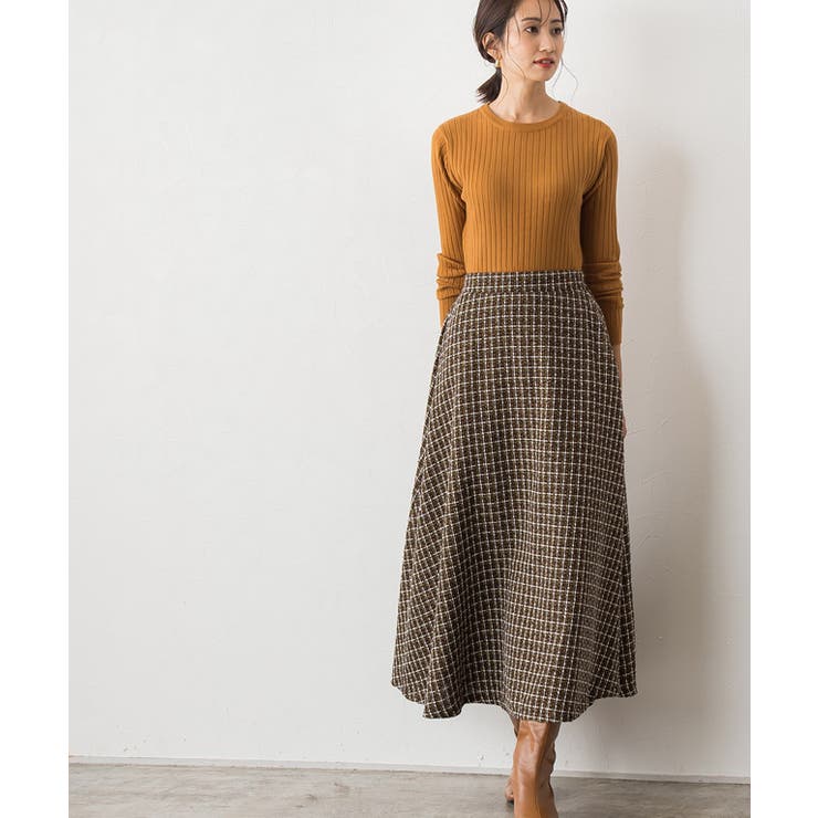 ツイードフレアスカート スカート フレア フレアスカート