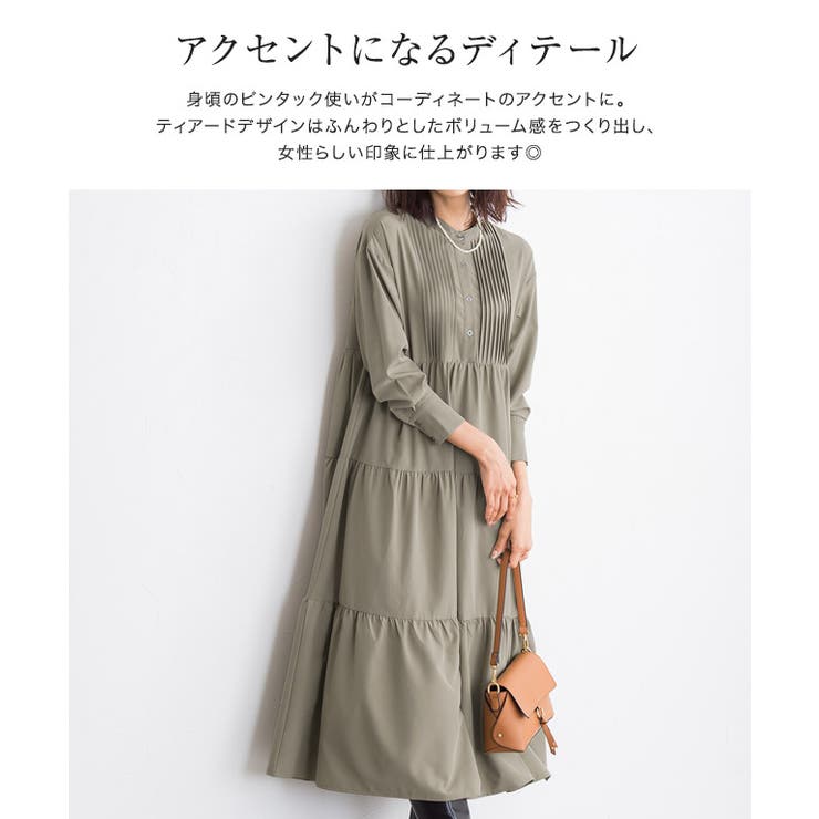 ピンタックティアードワンピース ワンピース ピンタック[品番
