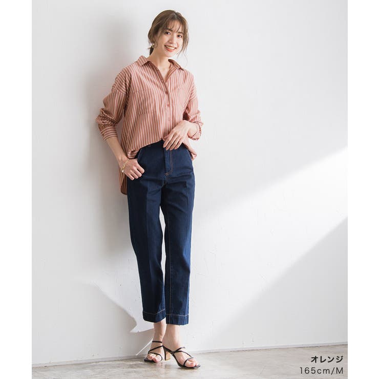 ストライプシャツ シャツ ストライプ[品番：PRTW0003588