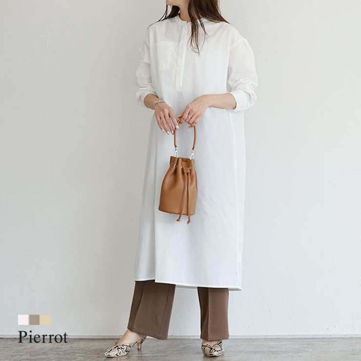 ロングシャツワンピース ワンピース シャツワンピース[品番