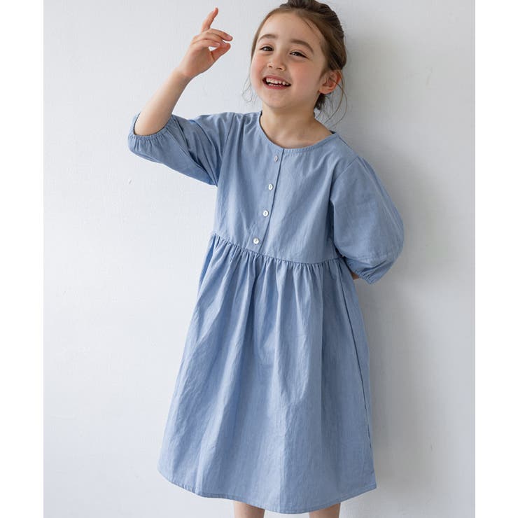 kids デニムギャザーワンピース ワンピース[品番：PRTW0003676]｜lulpini（ルルピー二）のキッズ ファッション通販｜SHOPLIST（ショップリスト）