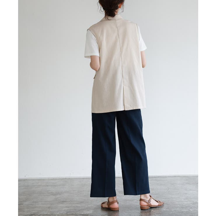 リネン混ジレ ジレ ベスト[品番：PRTW0004284]｜Pierrot（ピエロ