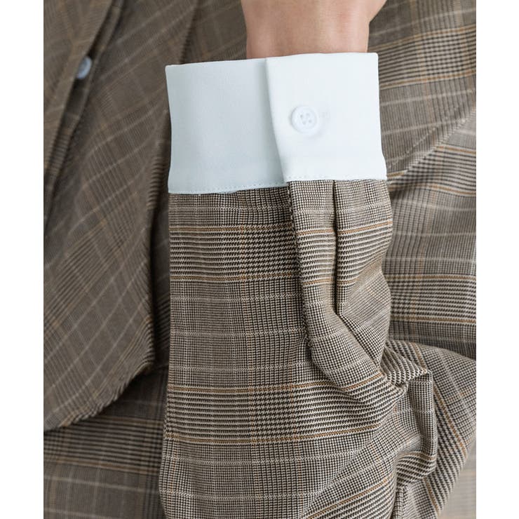 チェック柄クレリックフリルカラーブラウス ブラウス フリルカラー | Pierrot | 詳細画像5 