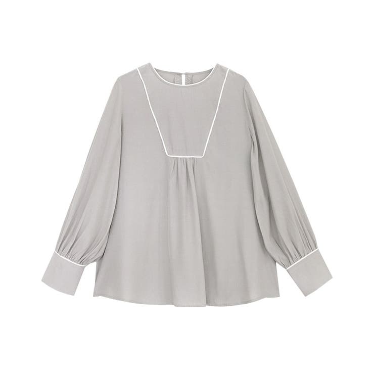 グレー×オフホワイト | ブザムライナーデザインブラウス ブラウス ブザムデザイン | Pierrot