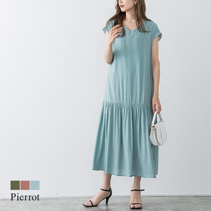 裾切り替えフレンチスリーブワンピース ワンピース ワンピ | Pierrot | 詳細画像1 