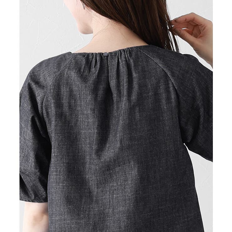 シャンブレーギャザーブラウス トップス ブラウス | Pierrot | 詳細画像4 