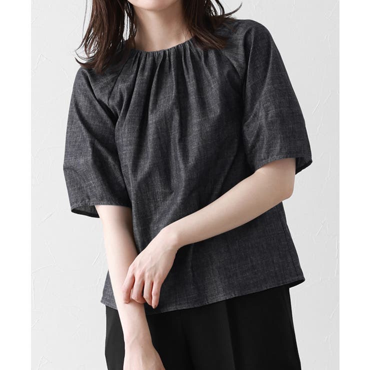 シャンブレーギャザーブラウス トップス ブラウス | Pierrot | 詳細画像5 