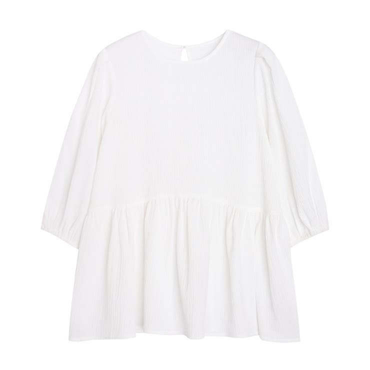 オフホワイト | ギャザー切替チュニックブラウス ブラウス トレンド | Pierrot