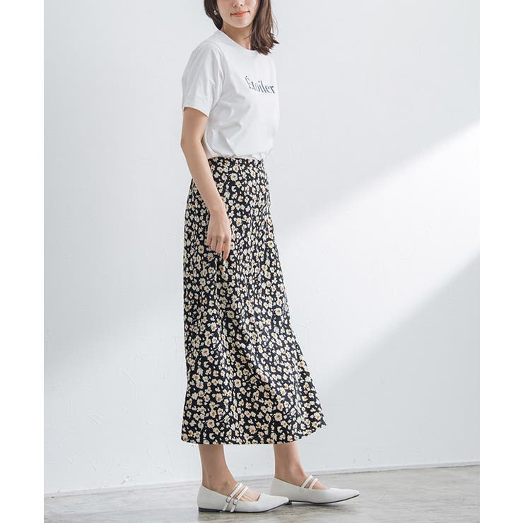 フラワープリントロングスカート ロングスカート 花柄[品番