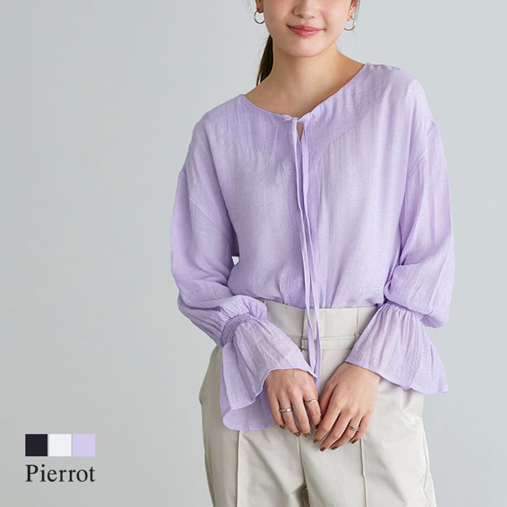 2wayシアースラブキャンディブラウス ブラウス フェミニン | Pierrot | 詳細画像1 