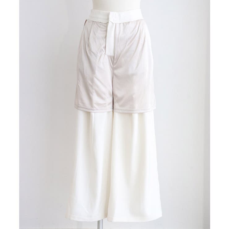 タックワイドパンツ ワイドパンツ タック[品番：PRTW0004138