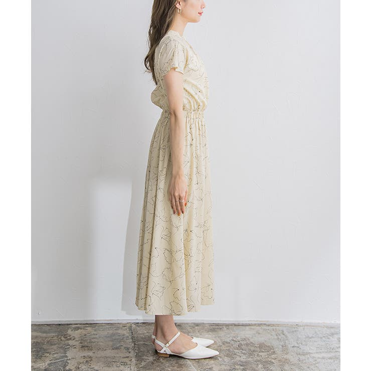 ウエストギャザー柄ワンピース ワンピース ギャザーワンピ | Pierrot | 詳細画像6 