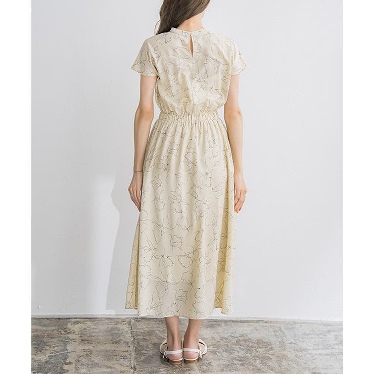 ウエストギャザー柄ワンピース ワンピース ギャザーワンピ | Pierrot | 詳細画像7 