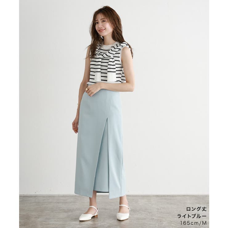 ポローラ　ベルトラップIラインスカート VIS｜美easyラップ風リボンベルトスカート | Rakuten Fashion