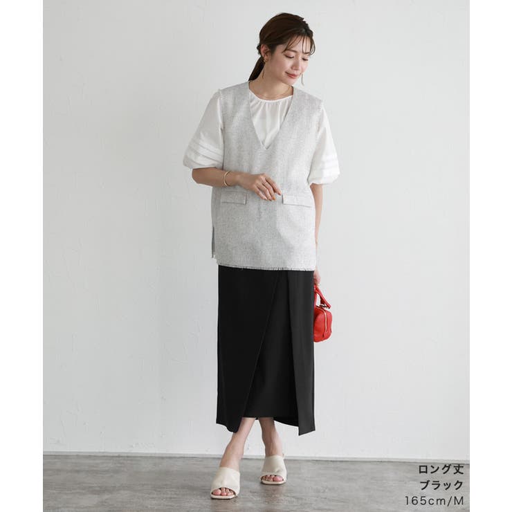 選べる丈ラップデザインIラインスカート スカート Iライン[品番