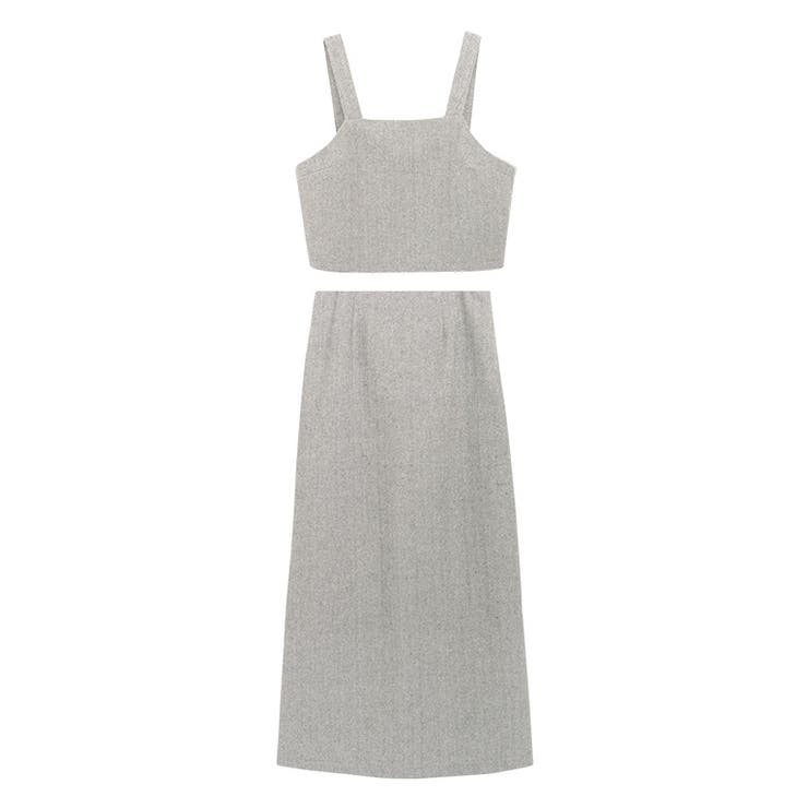 グレー | ヘリンボーンビスチェセットアップ セットアップ ビスチェ | Pierrot