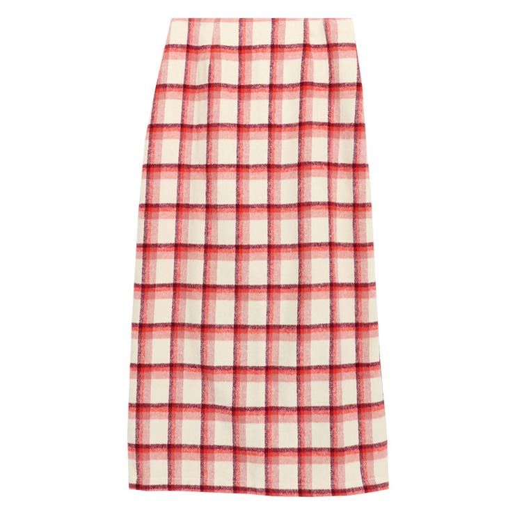 ピンク | 丈が選べるウールタッチチェック柄スカート スカート ミドル丈 | Pierrot