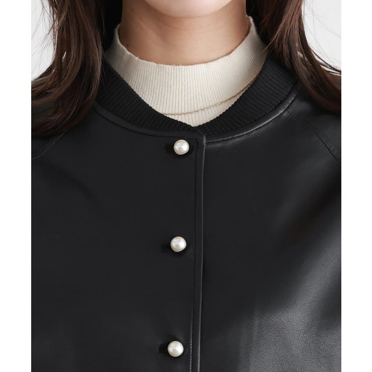 パールボタンフェイクレザーブルゾン ブルゾン フェイクレザー | Pierrot | 詳細画像4 