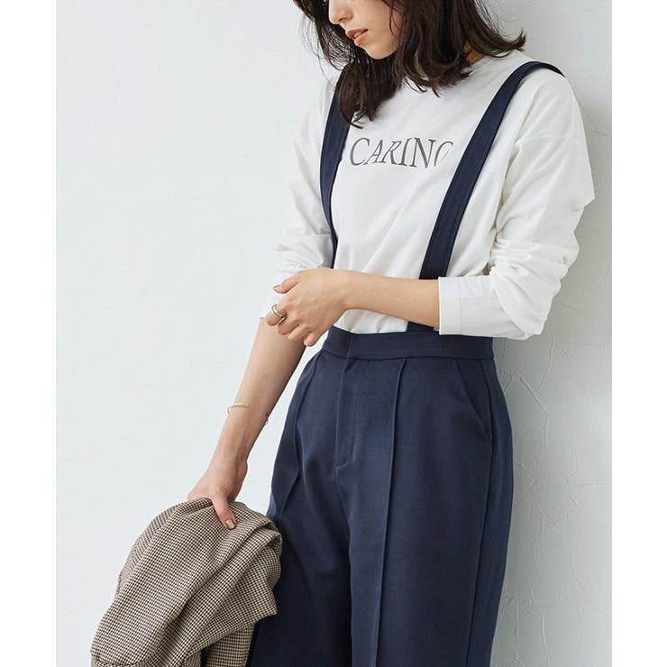 2wayサスペンダーピンタックパンツ パンツ サスペンダー付き