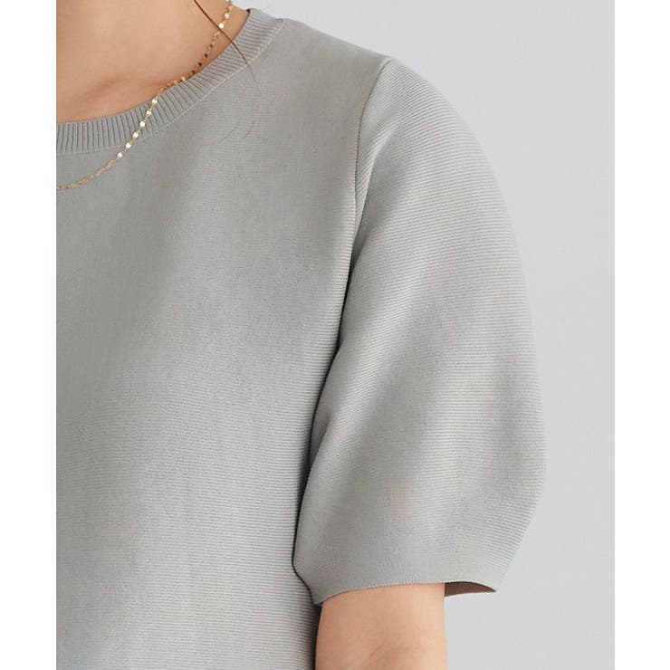 構築袖ペプラムニット スポンジニット ペプラムシルエット | Pierrot | 詳細画像5 