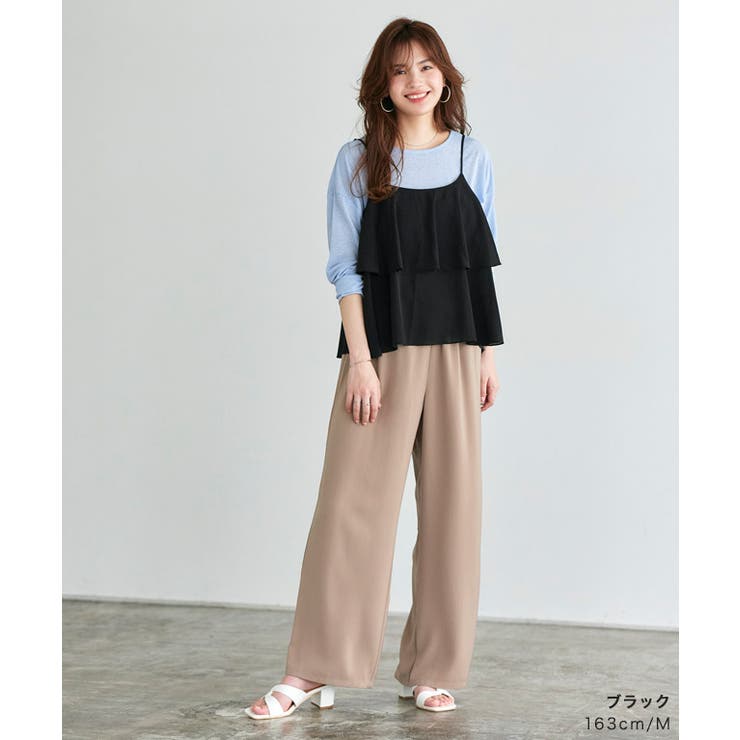 フリルキャミブラウス ブラウス キャミ[品番：PRTW0004794