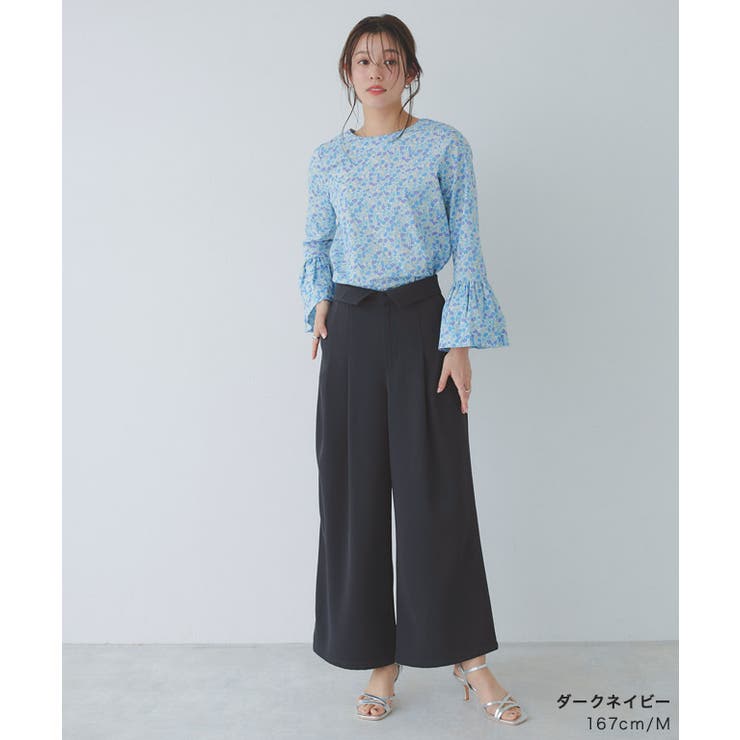 ハイウエストタックワイドパンツ ワイドパンツ タック[品番