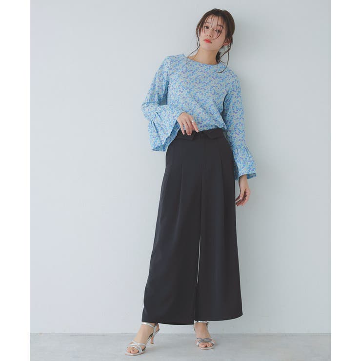 ハイウエストタックワイドパンツ ワイドパンツ タック[品番