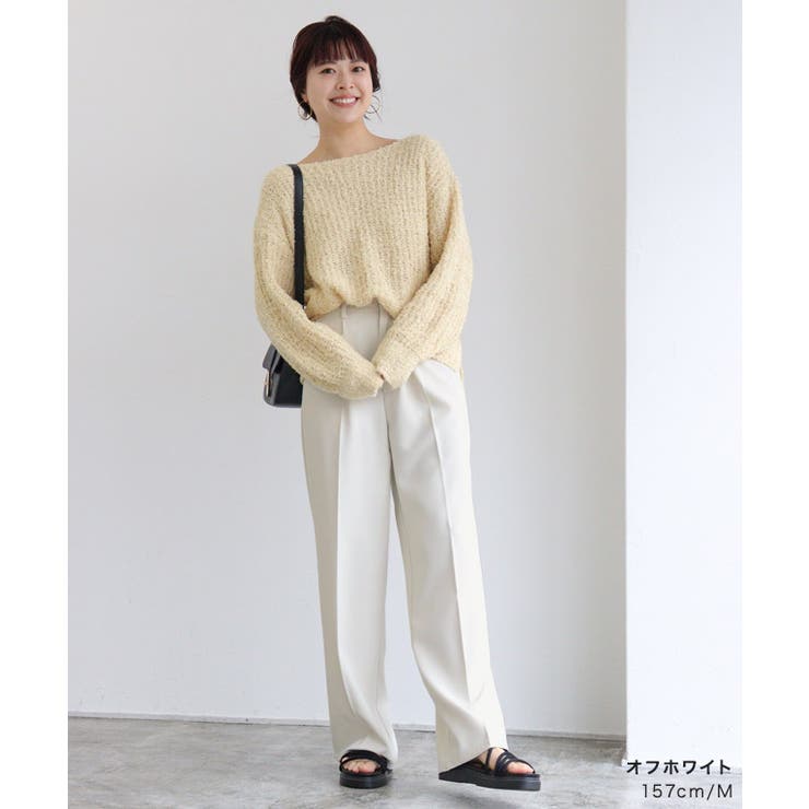 落ち感タックストレートパンツ パンツ タックパンツ[品番