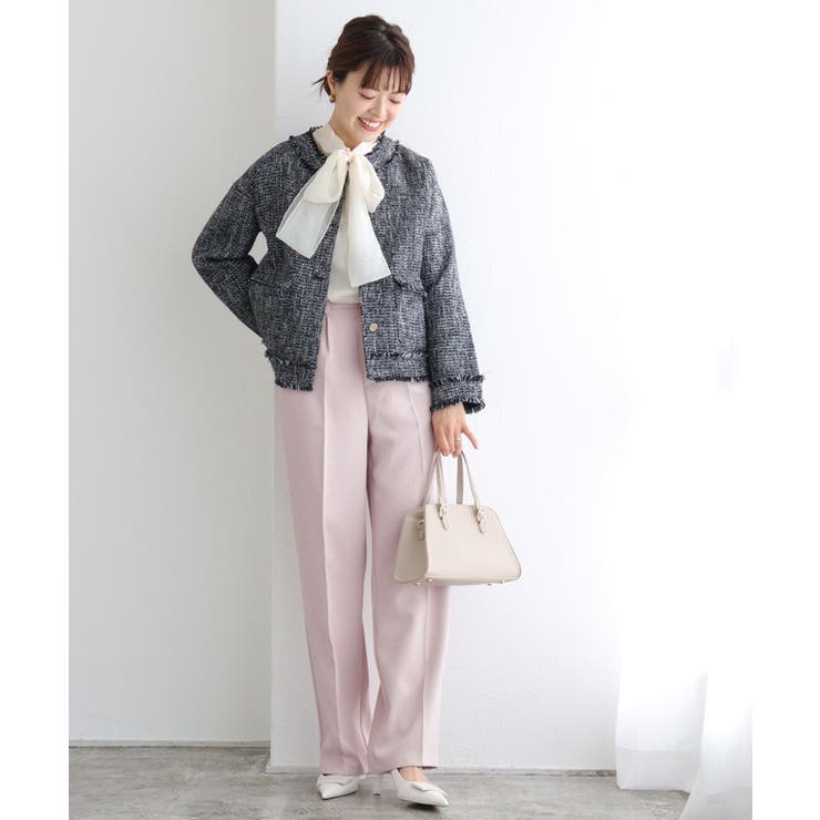 落ち感タックストレートパンツ パンツ タックパンツ[品番