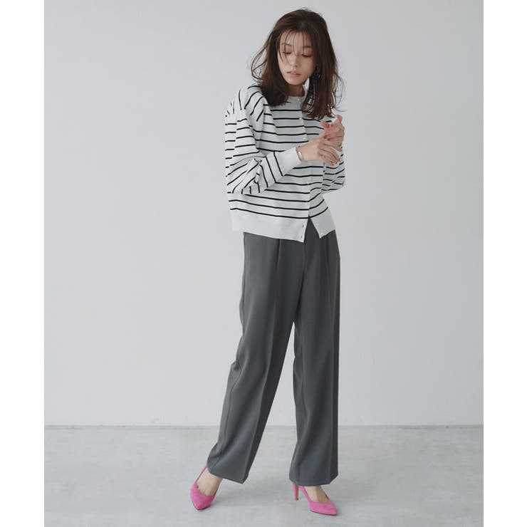 落ち感タックストレートパンツ パンツ タックパンツ[品番