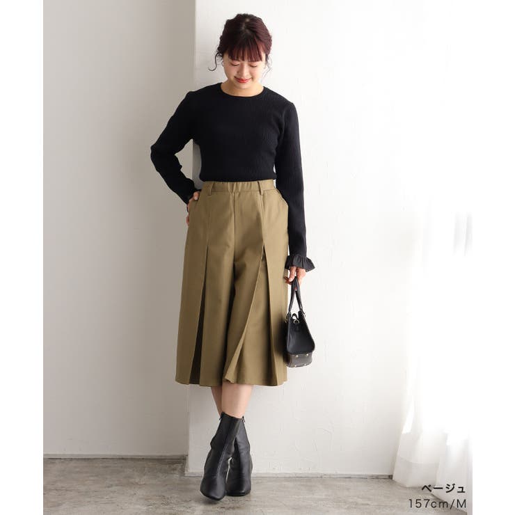タックフレアミドル丈パンツ パンツ フレア[品番：PRTW0004529