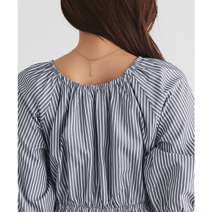 ストライプボリュームスリーブワンピース ワンピース ストライプ | Pierrot | 詳細画像5 