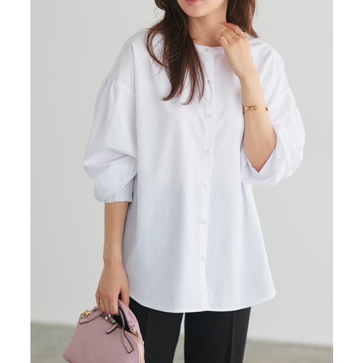 オフホワイト | 2wayパールボタンブラウス ブラウス パールボタン | Pierrot