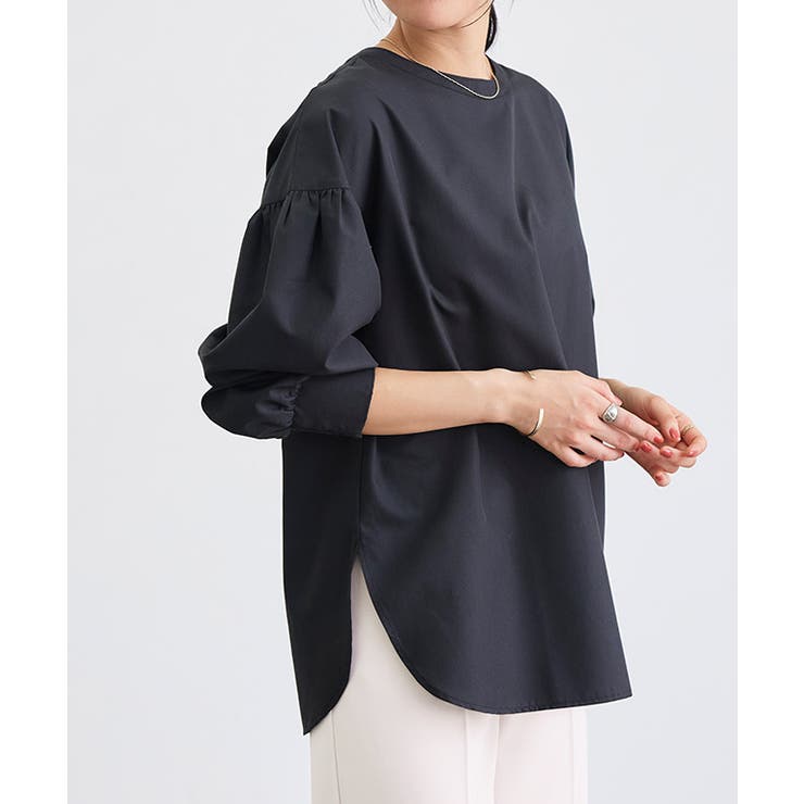 ブラック | 2wayパールボタンブラウス ブラウス パールボタン | Pierrot