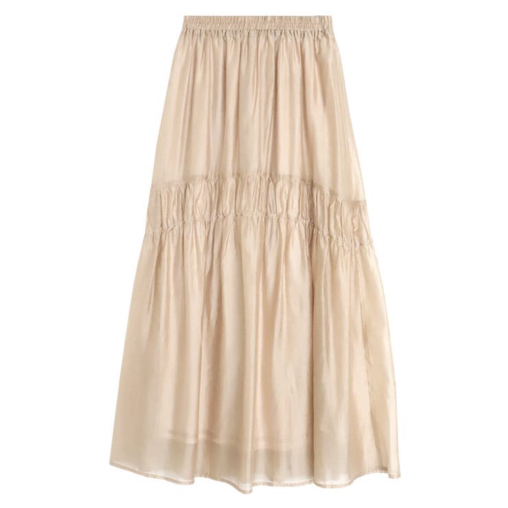 ベージュ | シャーリングギャザースカート スカート ギャザー | Pierrot