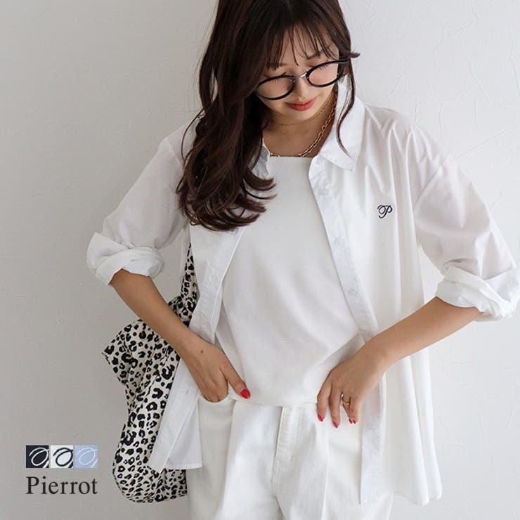 刺繍ロゴシャツ シャツ 刺繍 | Pierrot | 詳細画像1 