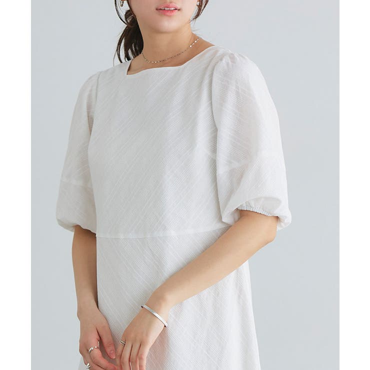 10％off】スクエアネックマキシワンピース(ストライプ) - seventen