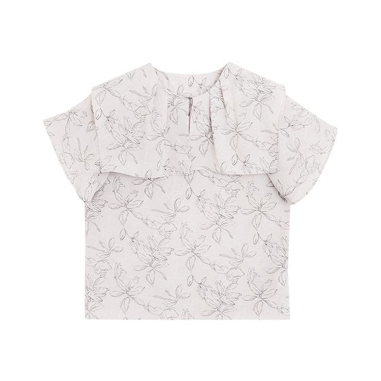 花柄/ライトベージュ | 2wayラッフルフリルデザインブラウス ブラウス 2way | Pierrot