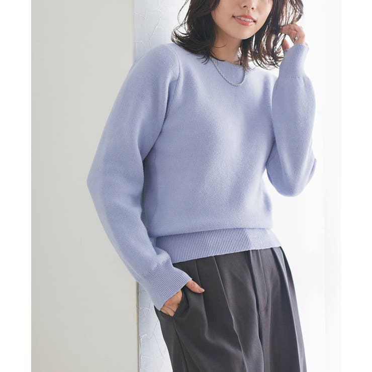 裏シャギーボートネックニット ネックレス アクセサリー[品番
