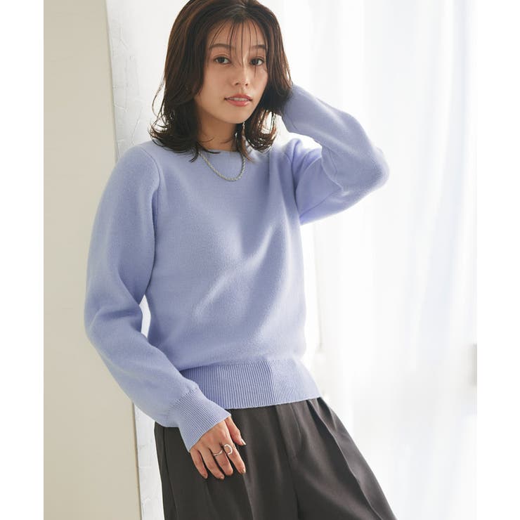 裏シャギーボートネックニット ネックレス アクセサリー[品番