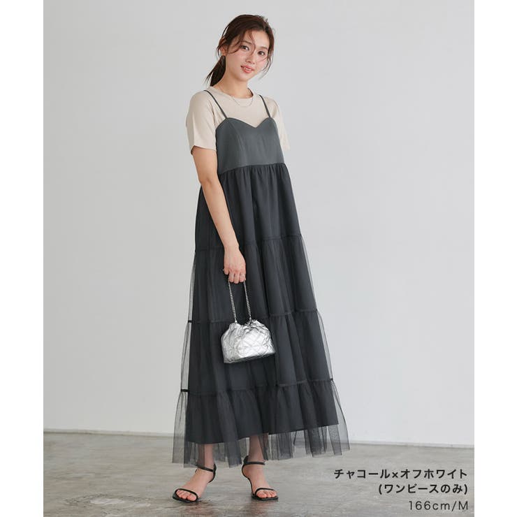 パオラフラーニ　シフォン　シルク　ワンピース　インナーキャミ　セット　レディース パオラフラーニ シフォン シルク ワンピース インナーキャミ