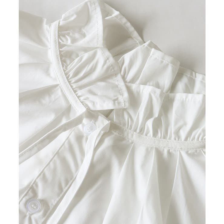 フリルカラーシャツ シャツ フリルカラー[品番:PRTW0004999 フリルカラーシャツ シャツ フリルカラー[品番:PRTW0004999