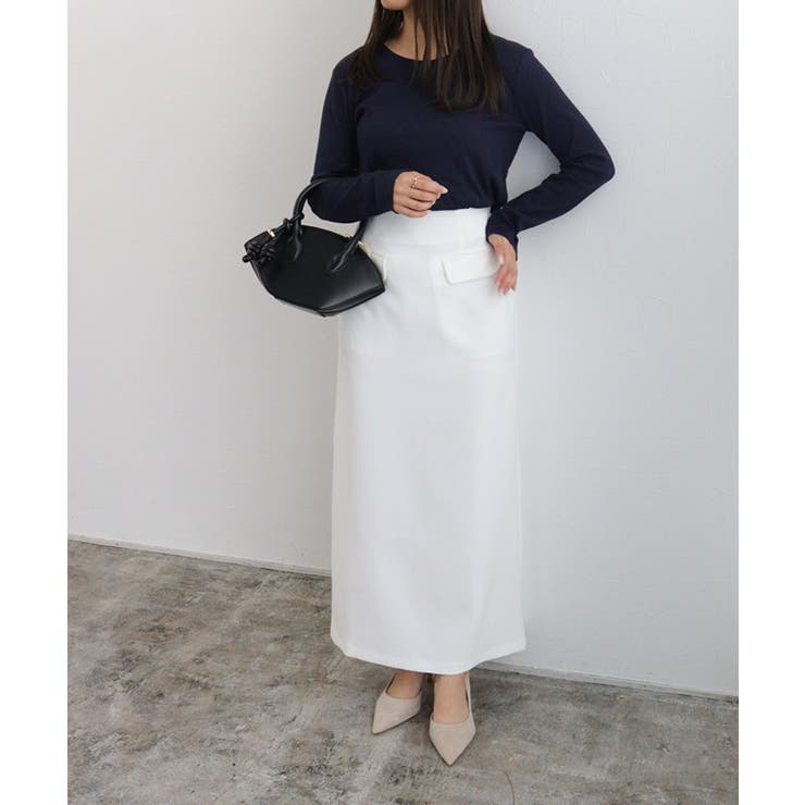 一度のみ短時間着用】typewriter cropped スカート 白38 レディース