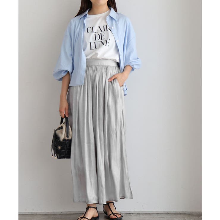 シャイニーサテンワイドパンツ ワイドパンツ シャイニーサテン | Pierrot | 詳細画像19 