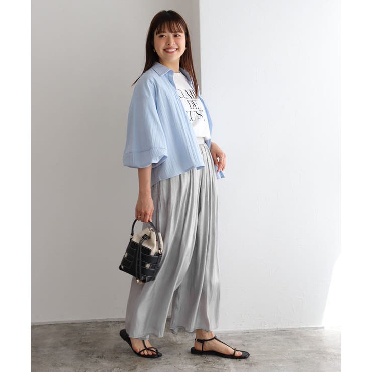 シャイニーサテンワイドパンツ ワイドパンツ シャイニーサテン | Pierrot | 詳細画像20 