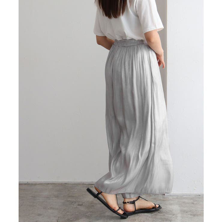 シャイニーサテンワイドパンツ ワイドパンツ シャイニーサテン | Pierrot | 詳細画像22 